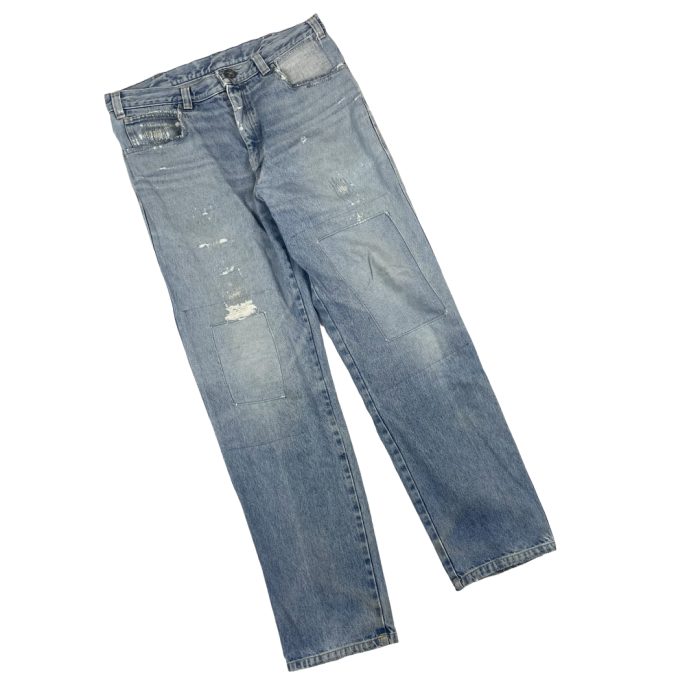 Vintage distressed denim spodnie jeansowe y2k (L)