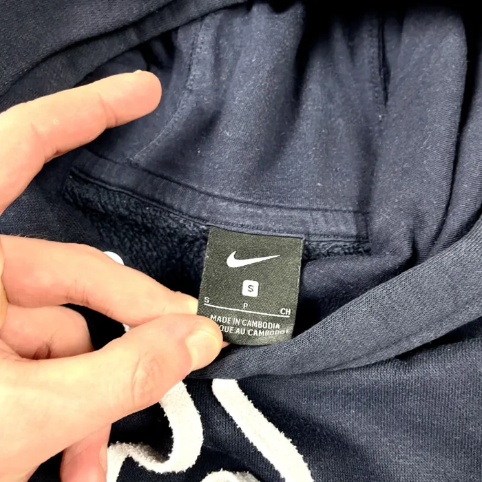 Nike navy hoodie bluza z kapturem z haftem streetwear (S) - obrazek 3