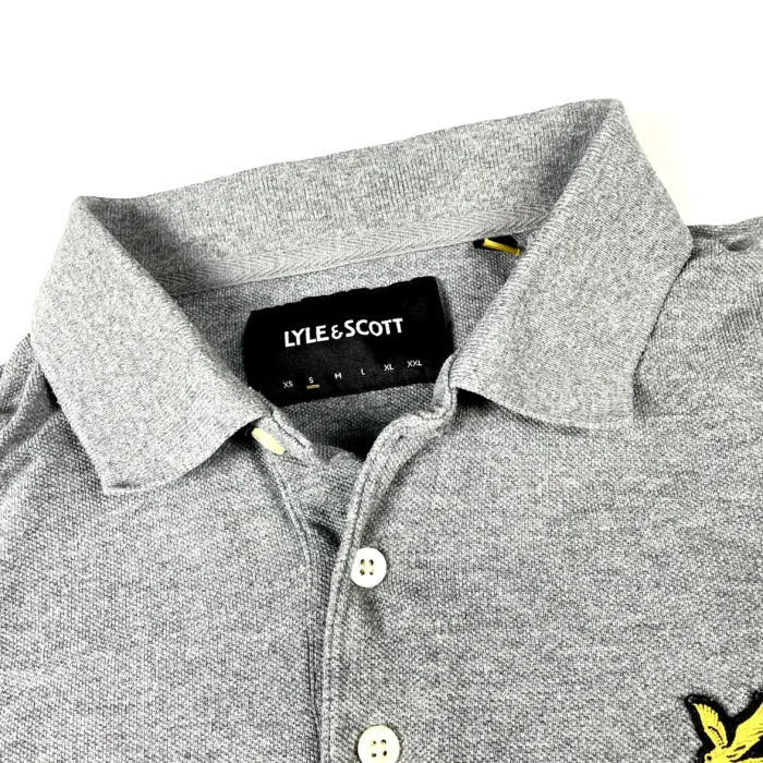 Lyle & Scott szara koszulka polo longsleeve retro y2k (S/M) - obrazek 3