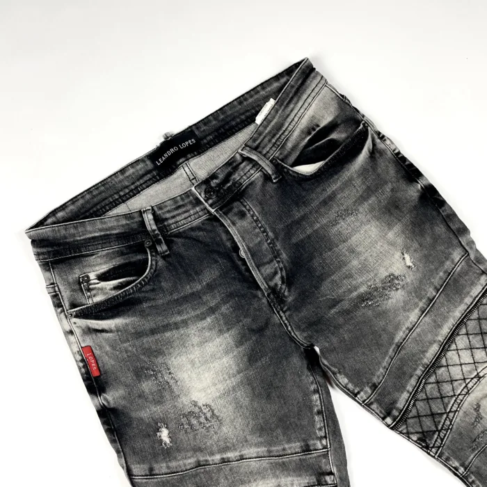 Leonardo Lopes czarne distressed spodnie jeansowe z dziurami streetwear (36) - obrazek 3