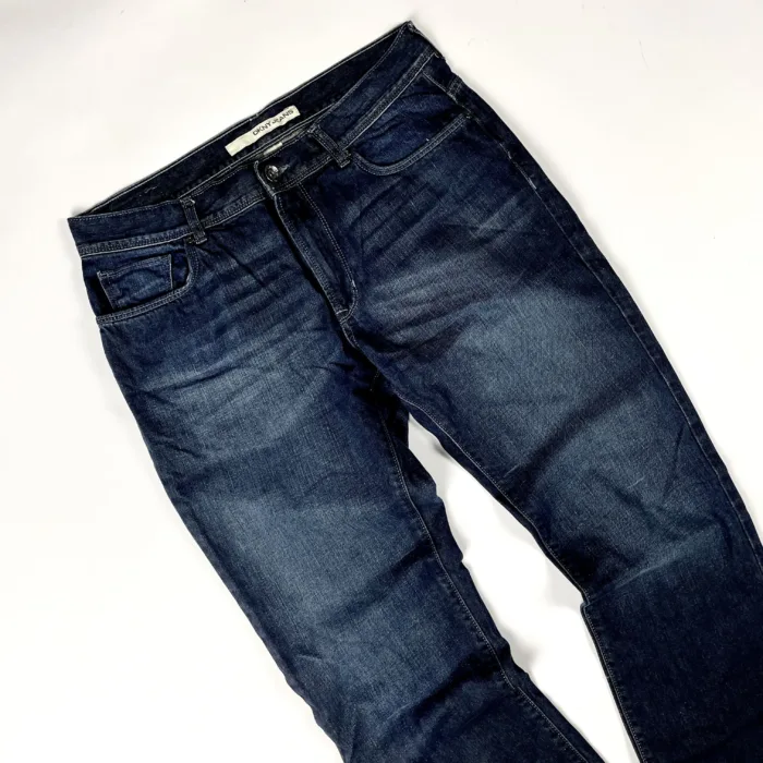 DKNY navy faded spodnie jeansowe denim (L/XL) - obrazek 3