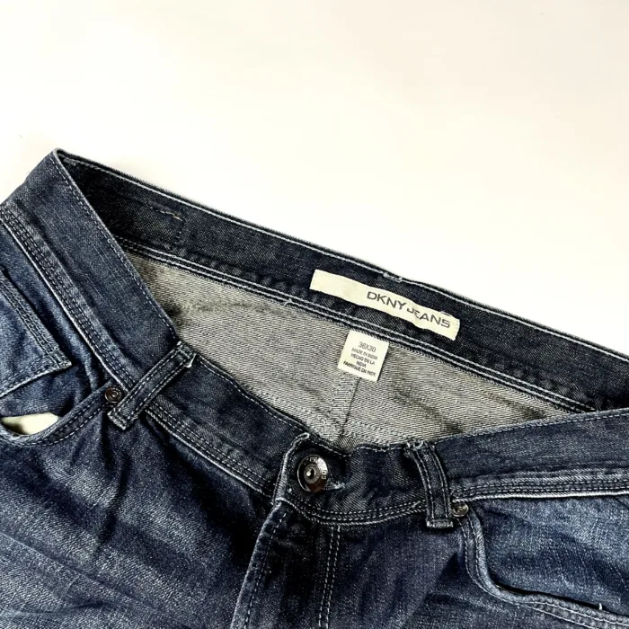 DKNY navy faded spodnie jeansowe denim (L/XL) - obrazek 4