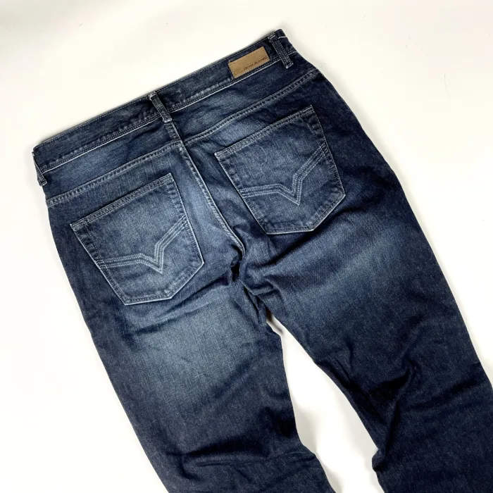DKNY navy faded spodnie jeansowe denim (L/XL) - obrazek 5