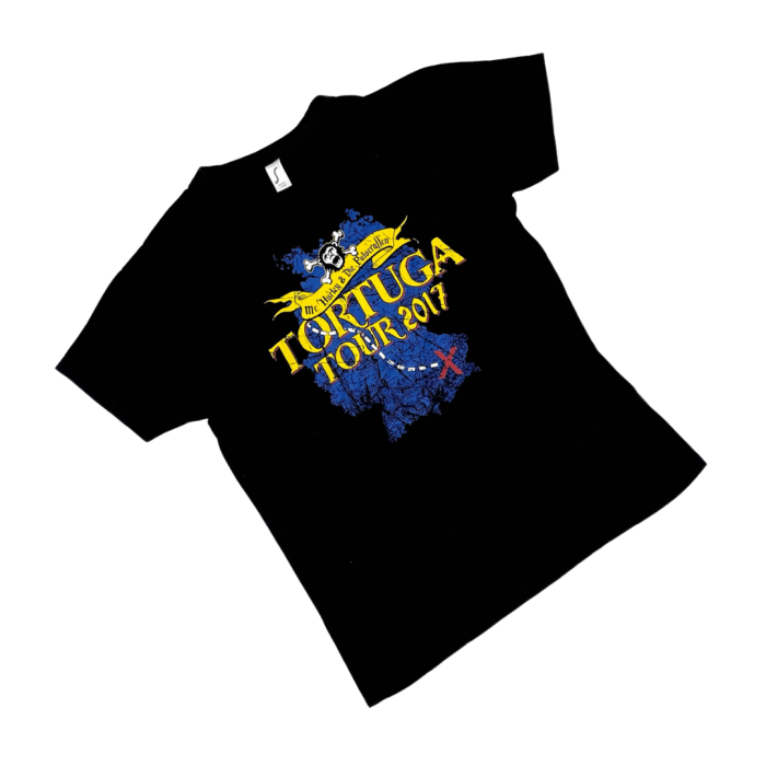 Tortuga 2017 Tour czarny T-shirt z dużym nadrukiem (S)