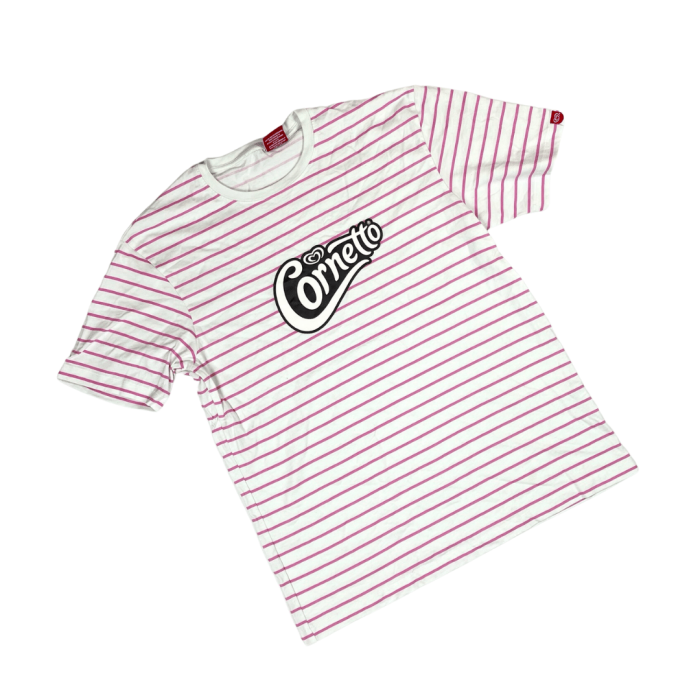 Vintage Cornetto T-shirt w paski (L)