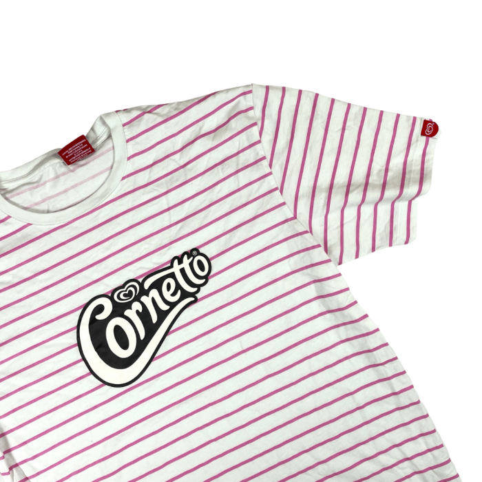 Vintage Cornetto T-shirt w paski (L) - obrazek 2