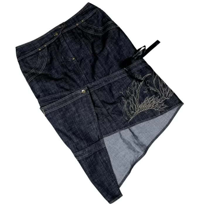 Vintage spódnica midi denim edgy y2k 90s (S/M)