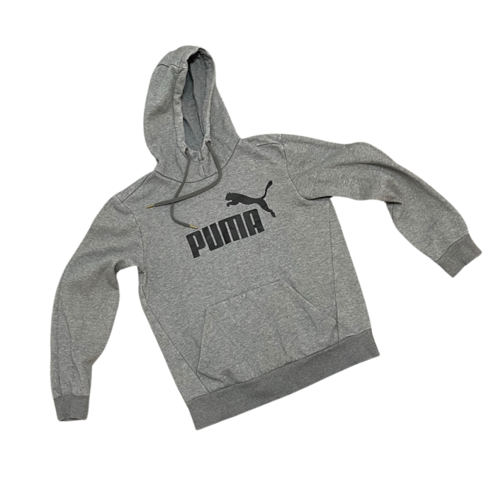 Puma hoodie szara bluza z dużym nadrukiem (S)