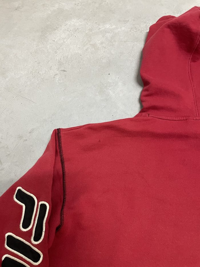 Vintage Fila hoodie bluza z kapturem z dużym haftem 90s (L) - obrazek 8