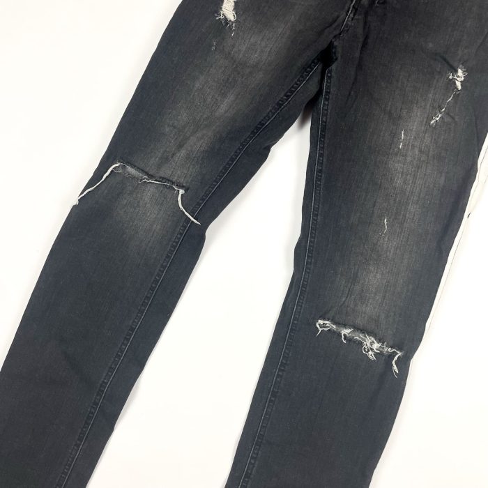 Religion czarne spodnie jeansowe distressed denim (M) - obrazek 4