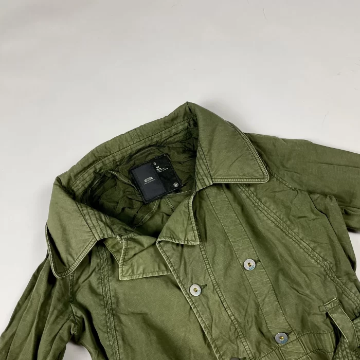 G-star vintage sample khaki military denim jacket kurtka płaszcz jeasnowa 90s 80s y2k (S) - obrazek 3