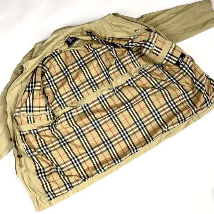 Burberry beżowy klasyczny płaszcz nova check vintage retro 90s (L/XL) Vintage Thrift Shop