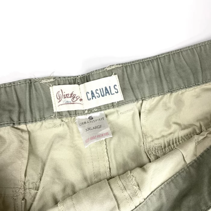 Vintage baggy cargo szorty krótkie spodenki oversize beżowe (XL/XXL) - obrazek 3