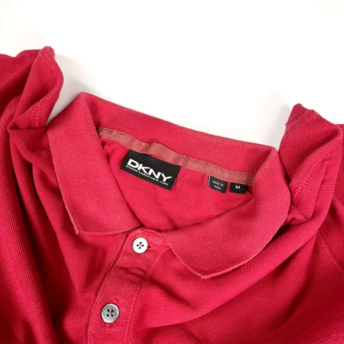 DKNY polo T-shirt czerwona koszulka polówka (M) - obrazek 3