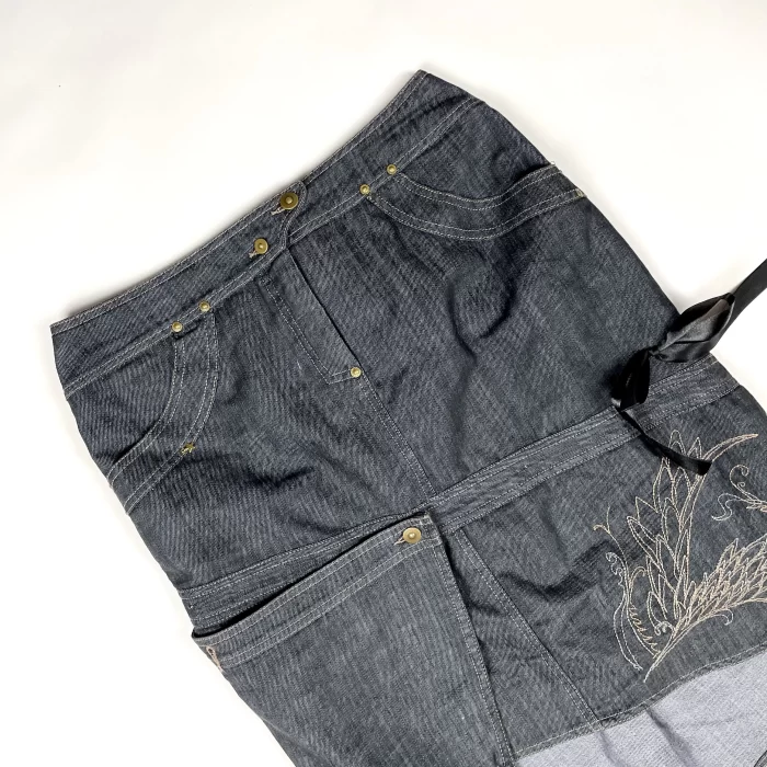 Vintage spódnica midi denim edgy y2k 90s (S/M) - obrazek 3