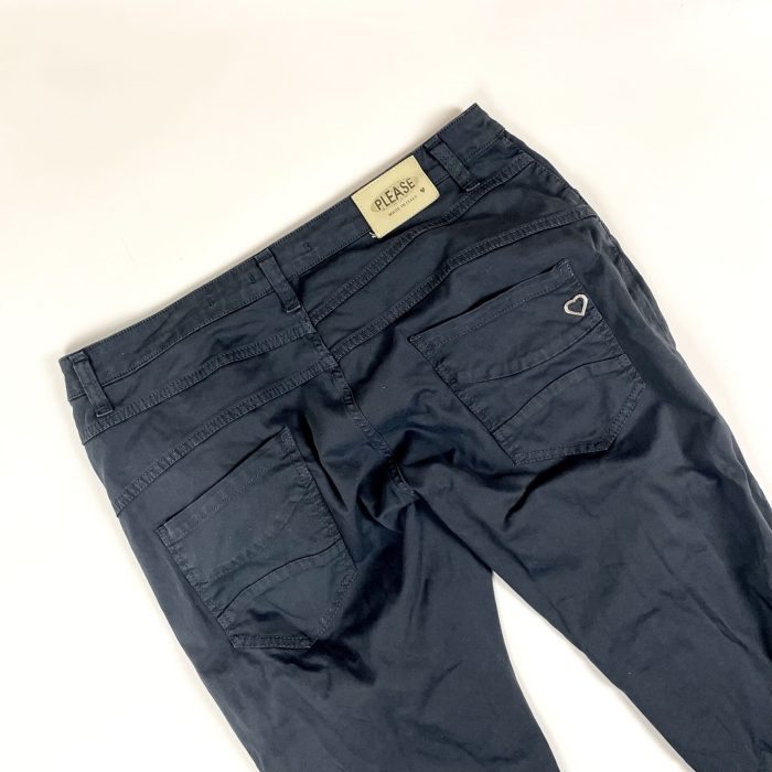 Please navy denim damskie spodnie jeasnowe z koralikami (M/L) - obrazek 3