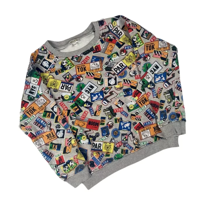 Kenzo Paris crewneck bluza z overprintem (S/M)