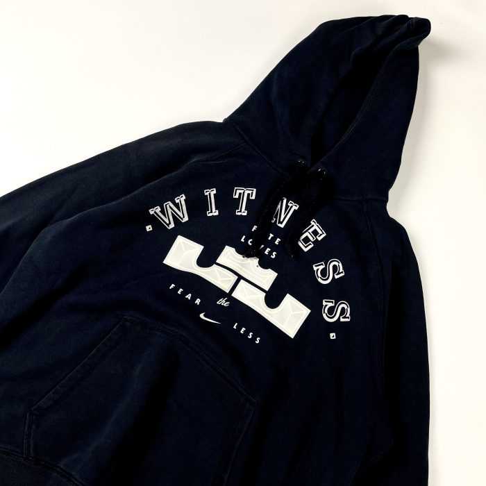 Nike Witness University hoodie navy bluza z kapturem z dużym nadrukiem boxy (M/L) - obrazek 3