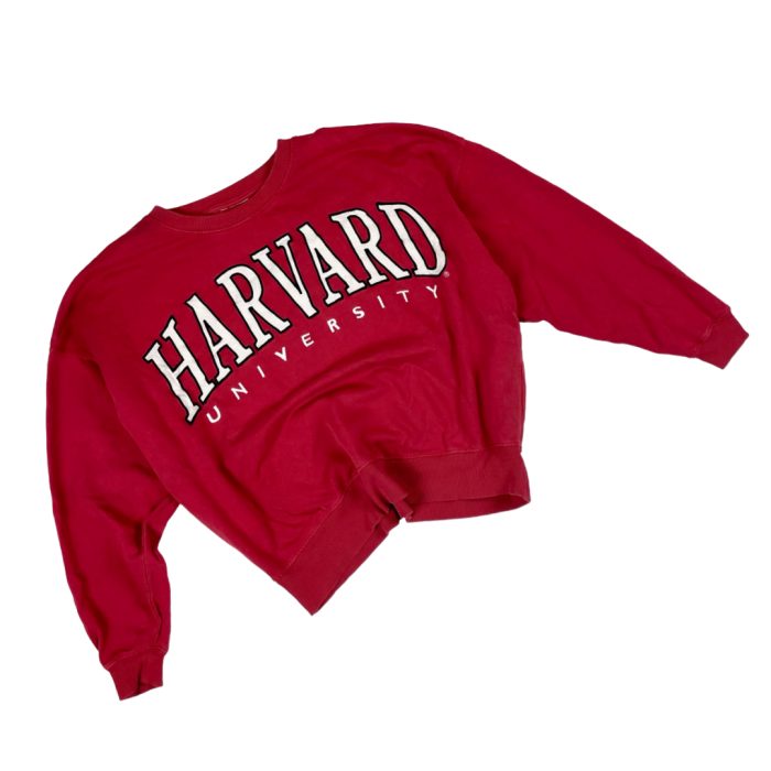 Harvard University boxy crewneck bluza z dużym haftem (M/L)