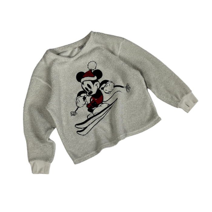 Vintage polarek crewneck z haftem Mickey Mouse retro 90s y2k (S/M)