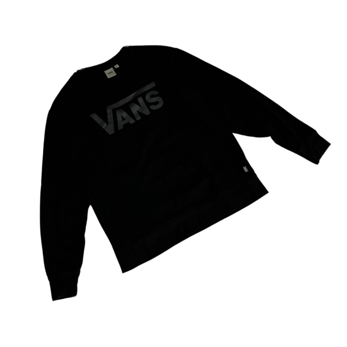 Vans czarny crewneck bluza z dużym nadrukiem streetwear skate (S/M)