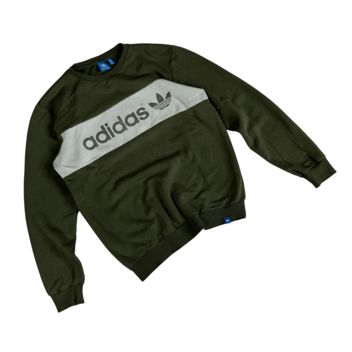 Adidas crewneck bluza z dużym nadrukiem streetwear washed (M/L)