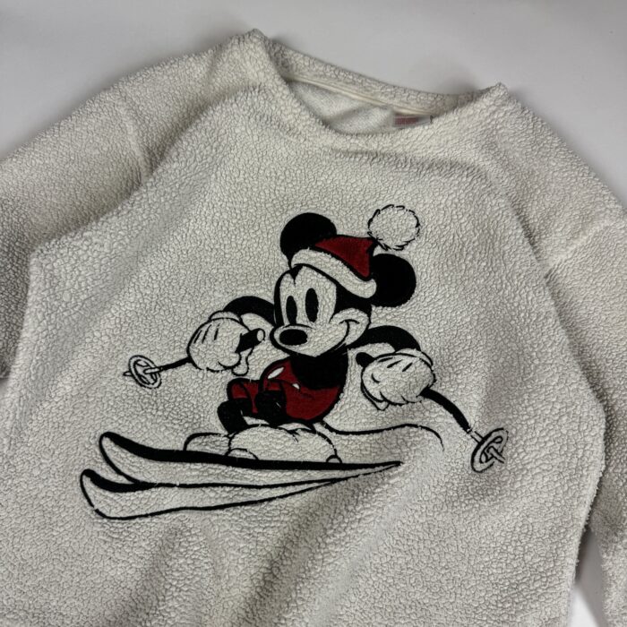 Vintage polarek crewneck z haftem Mickey Mouse retro 90s y2k (S/M) - obrazek 3