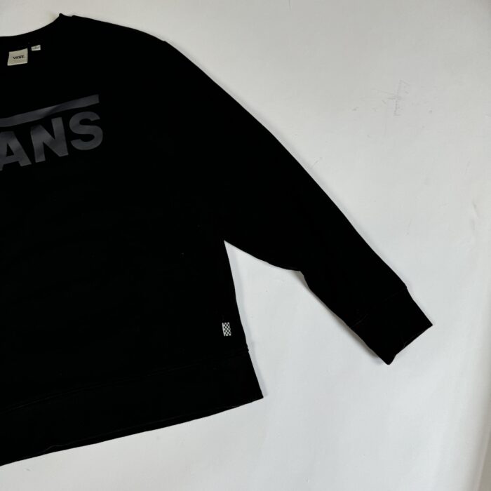 Vans czarny crewneck bluza z dużym nadrukiem streetwear skate (S/M) - obrazek 3