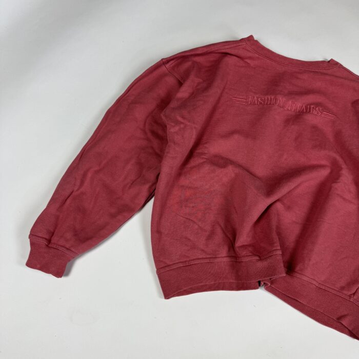 Vintage boxy crewneck z haftem washed oversize 90s 80s (M) - obrazek 3