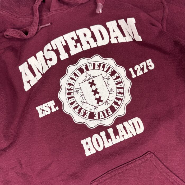 Amsterdam Holland University hoodie bluza z dużym nadrukiem 90s (S/M) - obrazek 3