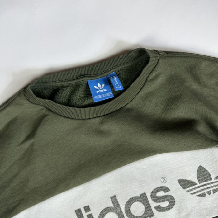 Adidas crewneck bluza z dużym nadrukiem streetwear washed (M/L) - obrazek 3