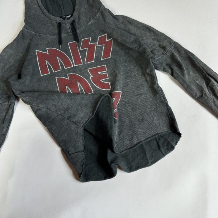 Miss Me Yet? distressed washed hoodie z dużym nadrukiem streetwear (S/M) - obrazek 3