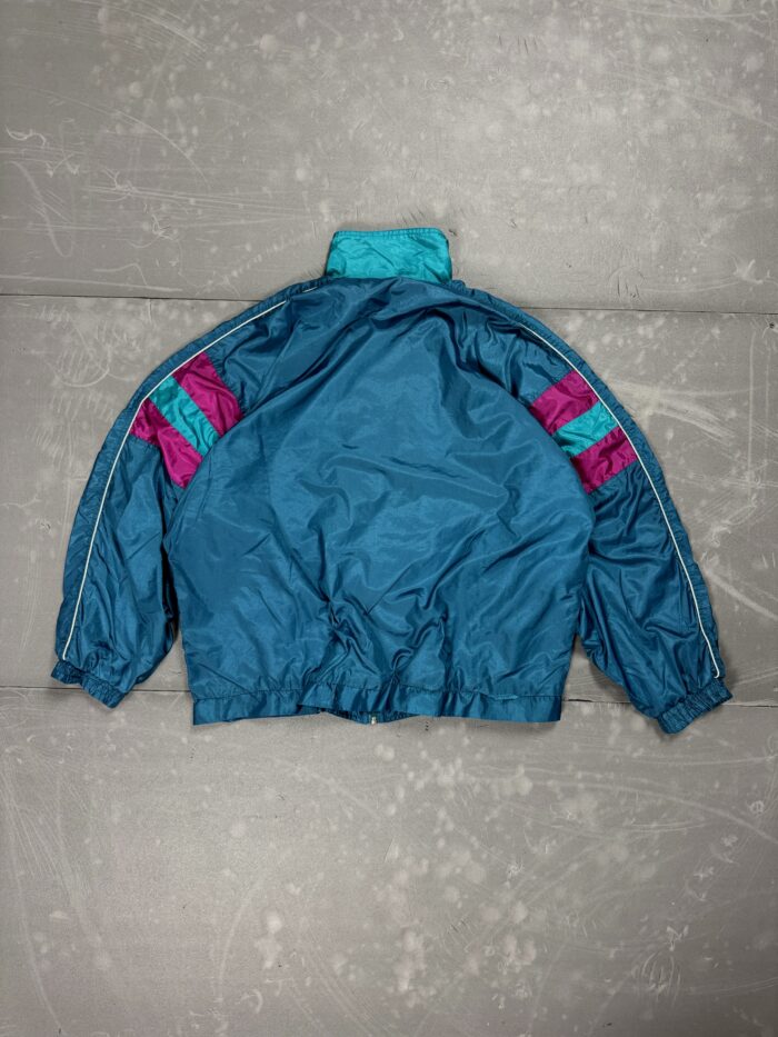 Vintage 80s windbreaker kurtka przeciwwiatrowa boxy (L) - obrazek 2