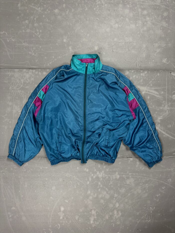 Vintage boxy 90s windbreaker kurtka przeciwwiatrówka (L)