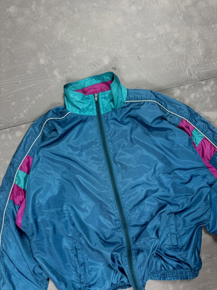 Vintage boxy 90s windbreaker kurtka przeciwwiatrówka (L) - obrazek 3