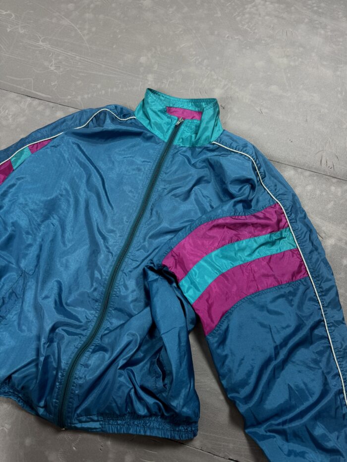 Vintage boxy 90s windbreaker kurtka przeciwwiatrówka (L) - obrazek 4