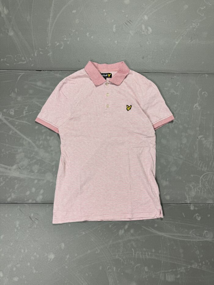 Lyle & Scott koszulka polo z haftem w paski (M)