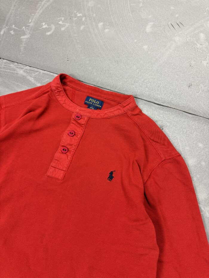 Ralph Lauren longsleeve T-shirt z haftem na guziczki (L) - obrazek 3