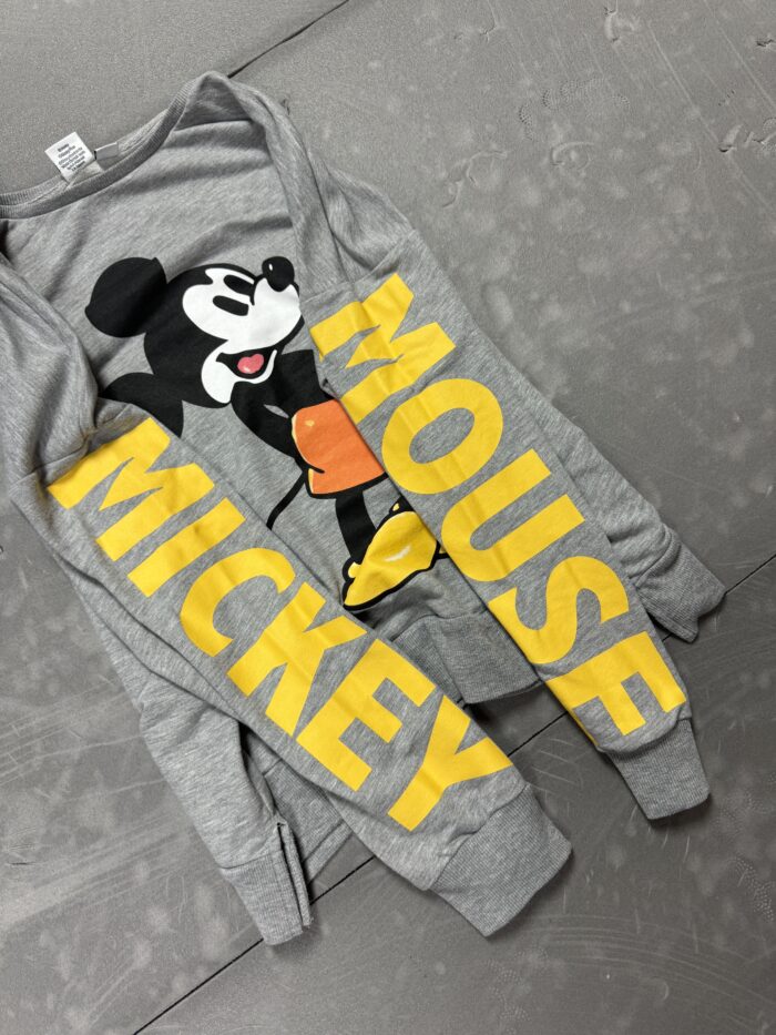 Mickey Mouse szara bluza crewneck z dużym printem (M) - obrazek 3