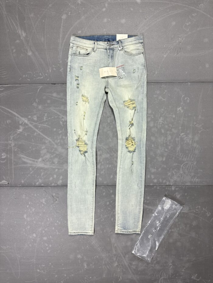 MNML distressed denim spodnie jeasnowe (32)