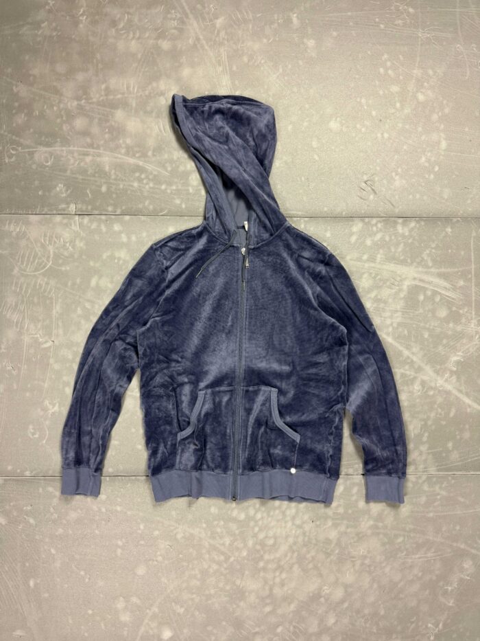 Vintage y2k zip hoodie bluza zamszowa (M)