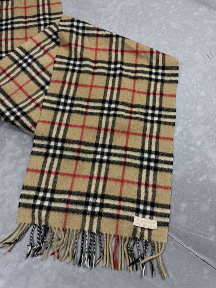 Vintage burberry kaszmirowy szalik w kratkę - obrazek 2