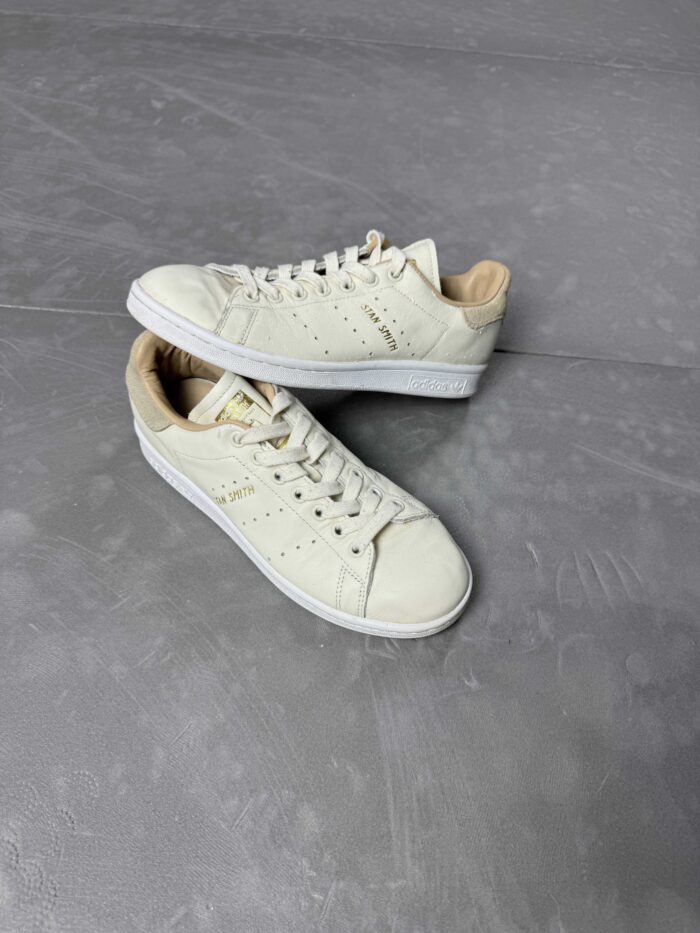 Adidas Stan Smith beżowe buty skórzane sneakersy (38) - obrazek 2