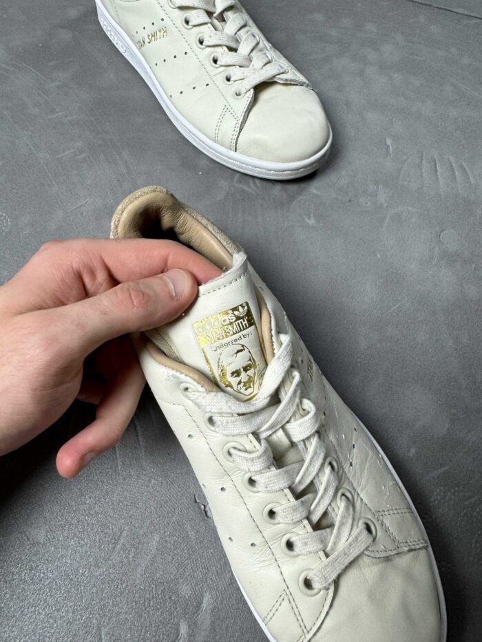 Adidas Stan Smith beżowe buty skórzane sneakersy (38) - obrazek 8