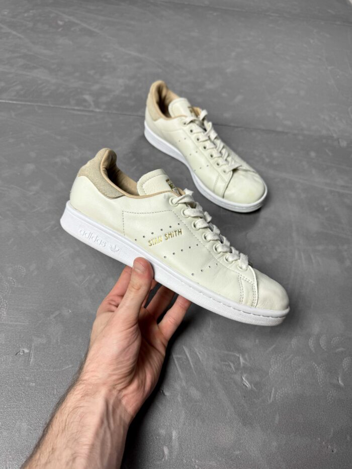 Adidas Stan Smith beżowe buty skórzane sneakersy (38) - obrazek 9