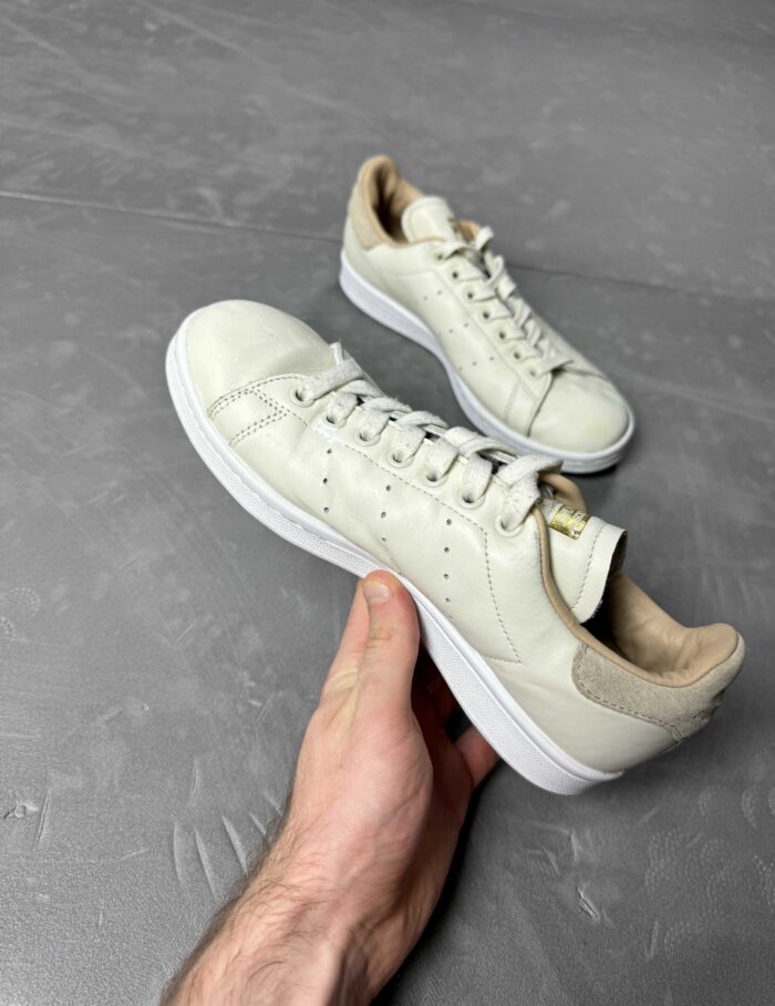 Adidas Stan Smith beżowe buty skórzane sneakersy (38) - obrazek 11