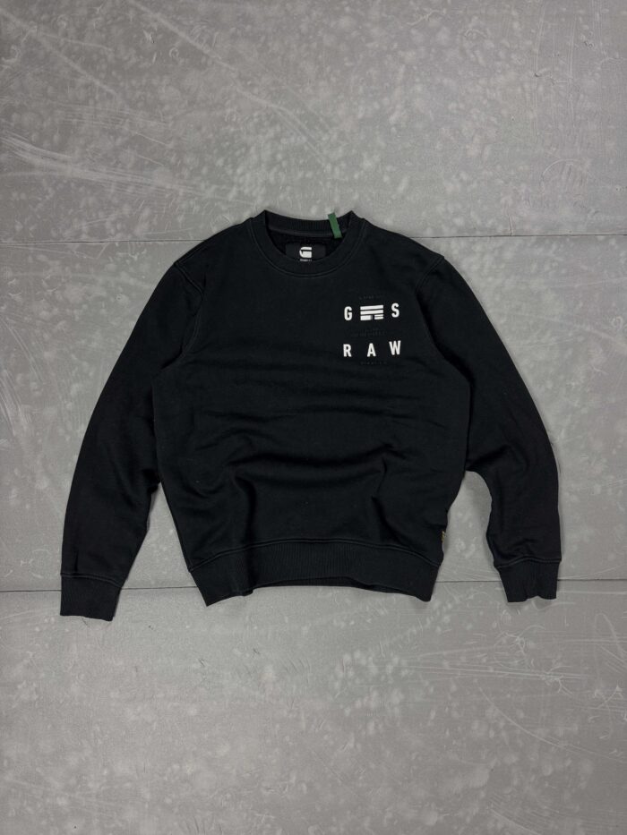 G-star RAW black crewneck z dużymi nadrukami (M)