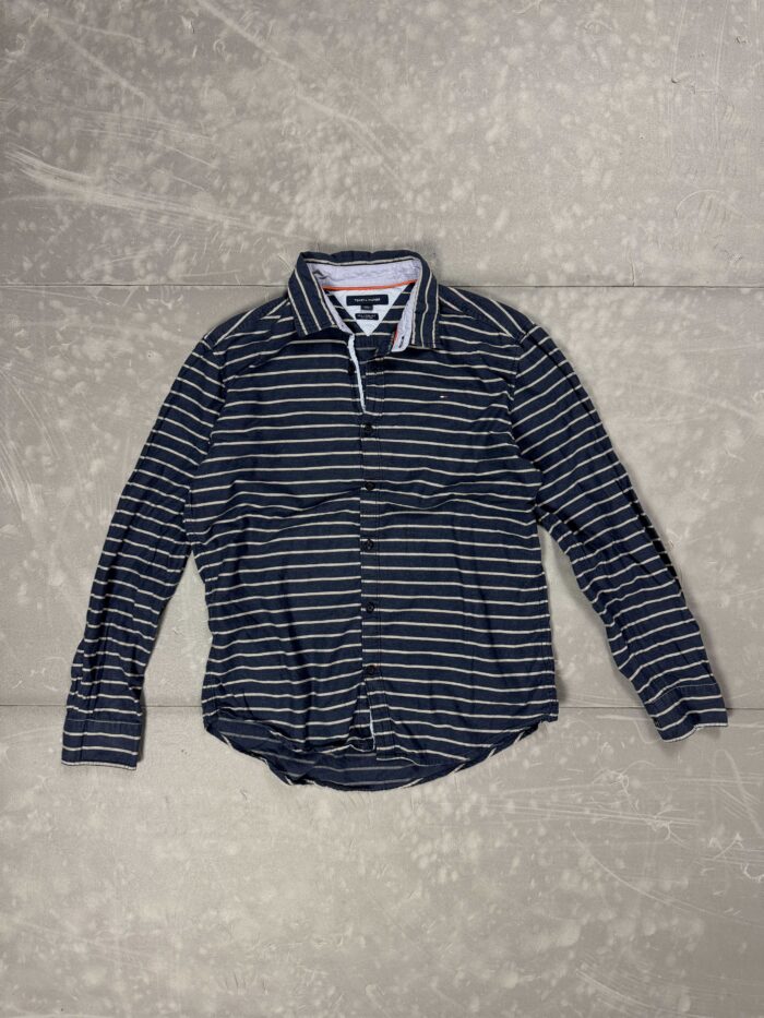 Tommy Hilfiger navy koszula w paski retro (M)