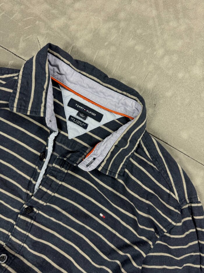 Tommy Hilfiger navy koszula w paski retro (M) - obrazek 3