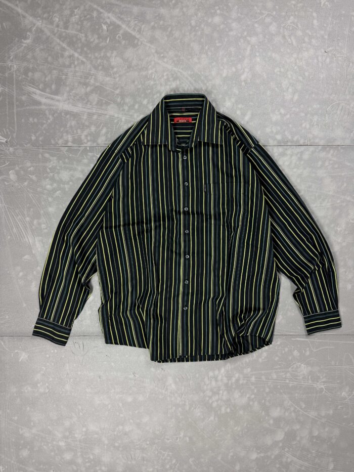 Vintage oversize koszula hawajska w paski 90s (L/XL)